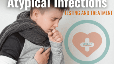 Child with persistent cough being evaluated for atypical bacterial infection at Vitality Urgent Care